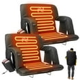 thumbnail image 1 of ABORON Heated Stadium Seats for Bleachers Set of 2, Portable Bleacher Seat with Back Support Wide 21 Inch Stadium Chair, USB 3 Levels of Heat, 6 Reclining Positions, 1 of 9