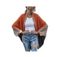 thumbnail image 1 of Mialoley Women Open Front Sweater, Color Block Batwing Sleeve Knit Cardigan, 1 of 8