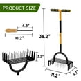thumbnail image 6 of Hyindoor Lawn Aerator Tool, Manual Metal Tool Set with 16 Solid Steel Spikes, Automatic Leaf and Dirt Cleaning with Spring Base Design, Garden Tool for Yard Care（with Gloves）, 6 of 8