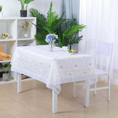 Table Cloth for Rectangle Vinyl Print Pattern Oil Stain Tablecloth 53 ...
