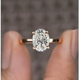 thumbnail image 3 of Cora Jewellery 3CT Bridge Diamond Oval Moissanite Hidden Halo Engagement Ring For Women, 10K Rose Gold, 3 of 8