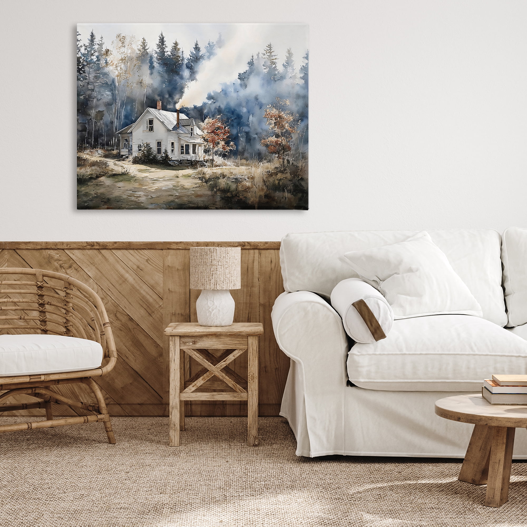 Stupell Industries Indigo Smoke at Woodland Cottage Canvas Wall Art, design by Franklyn Gregory