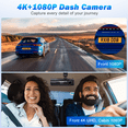 thumbnail image 3 of NEXPOW Dash Cam Front and Rear, 4K Full HD Dash Camera with Built-in WiFi GPS, Super Night Vision, WDR, 24H Parking Mode, 32GB Card Included, 3 of 7