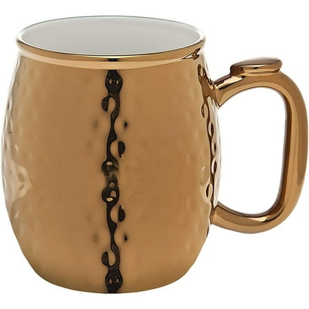 

Moscow Mule Hammered Copper Porcelain Mugs for Cocktails and Ice Cold Beverages