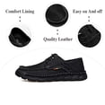thumbnail image 2 of Mens Lace-up Loafers Fashion Casual Leather Shoes Non-slip Driving Shoes Lightweight Comfortable Walking Shoes Black 10 UK, 2 of 6