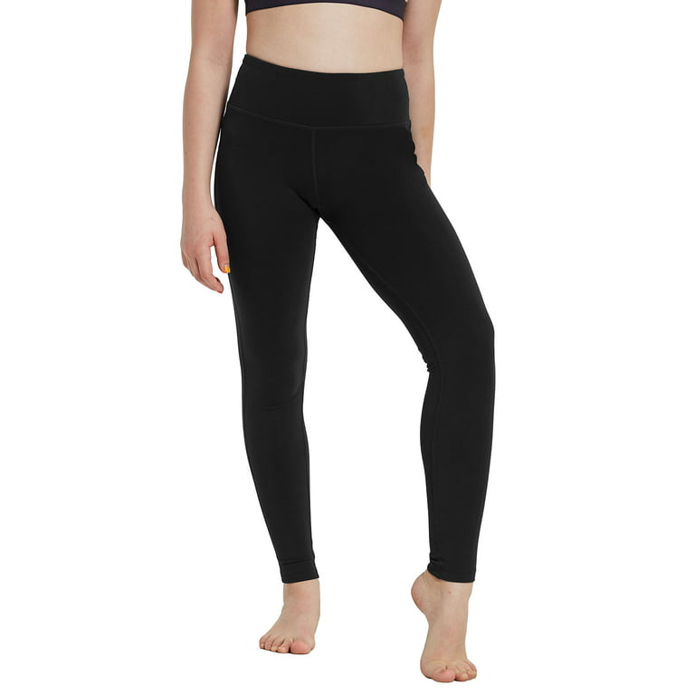 BALEAF Youth Girl's Athletic Dance Leggings Compression Pants Running  Active Yoga Tights with Back Pocket Black M 