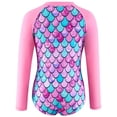 thumbnail image 4 of Usaibhir Toddler Girls Summer One Piece Long Sleeve Bathing Suits Rash Guard Front Zipper Swimsuits with UV Protection Sunsuit 4-12T, 4 of 17