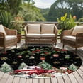 thumbnail image 4 of Round Rug 7Ft Washable Non-Slip, Black Christmas Circle Area Rugs for Living Room Bedroom, Xmas Snowman Truck Snowflake Tree Balls Indoor Floor Mats Carpet Runner for Home Decor Aesthetic, 4 of 8