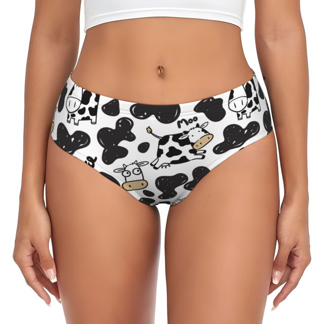 Balery Cow Ropa Interior de Algodón para Mujer con Dibujo – Braguitas Cómodas y Elásticas, Estilo Clásico-XX-Large