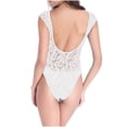 thumbnail image 4 of UTSJKR Women One Piece Swimsuit Sexy Scoop Neck Slimming Beachwear Fashion Floral Lace Modest Cap Sleeve Swimwear 2025 White XL, 4 of 4