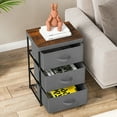 thumbnail image 2 of Gymax 2PCS 3 Drawers Dresser Fabric Storage Tower Organizer Unit Tall Nightstand Side Table, 2 of 9