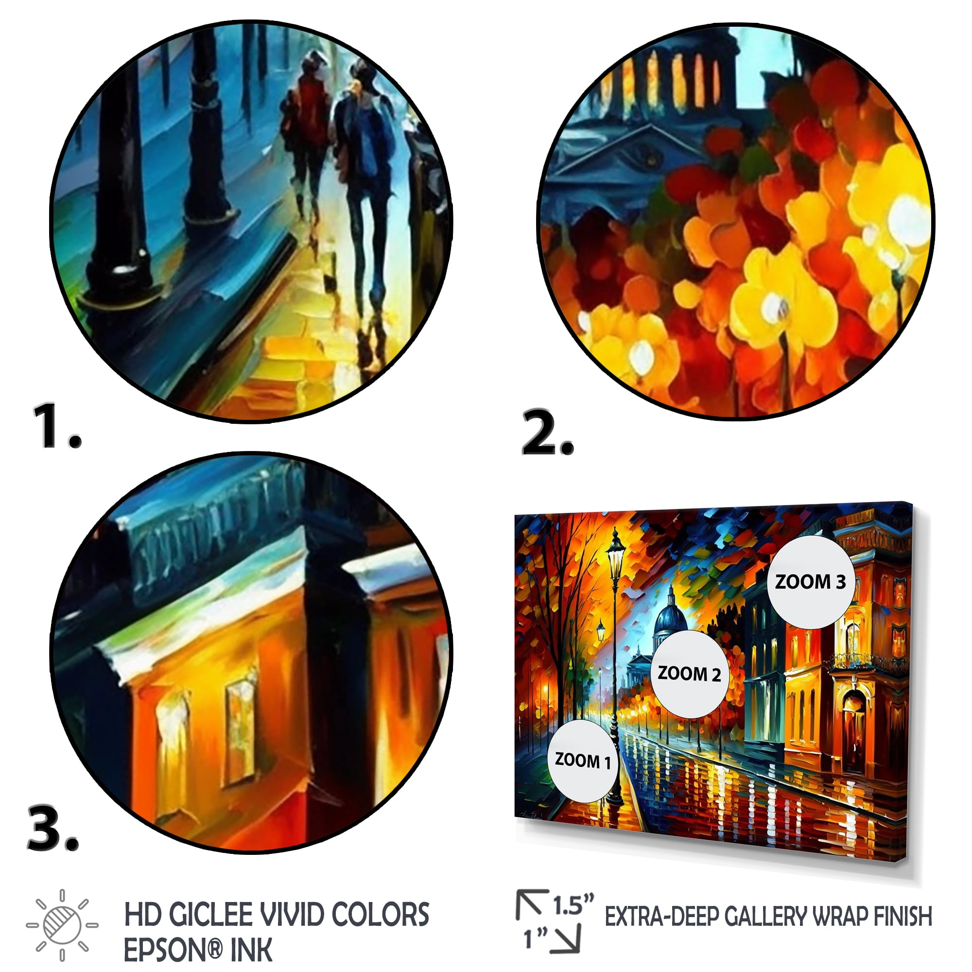 Designart Colorful Montreal City IV Canvas Wall Art