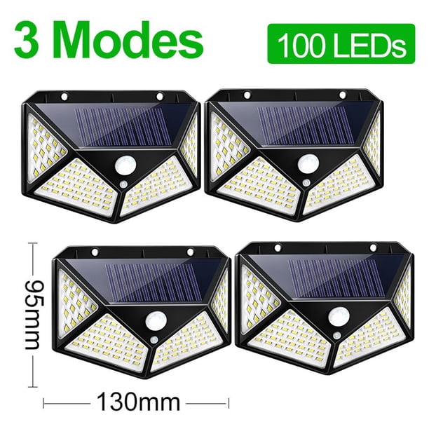 180 100 Luz solar LED Lámpara solar para exteriores con sensor de movimiento Luz LED para jardín Foco de energía solar a prueba de agua Luz solar de calle Tan Jianjun unisex