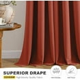 thumbnail image 4 of Burnt Orange Blackout Curtains for Bedroom Living Room 63 Inches Long 2 Panels, Thermal Insulated Room Darkening Drapes Solid Grommet Top Noise Reduction Terracotta Rust Fall Window Treatments, 4 of 6