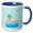 Blue/White, variant on 3drose, Image of Beach with Sun, Waves, Tree, Shells, Crab, Clouds, Birds, 11oz Mug