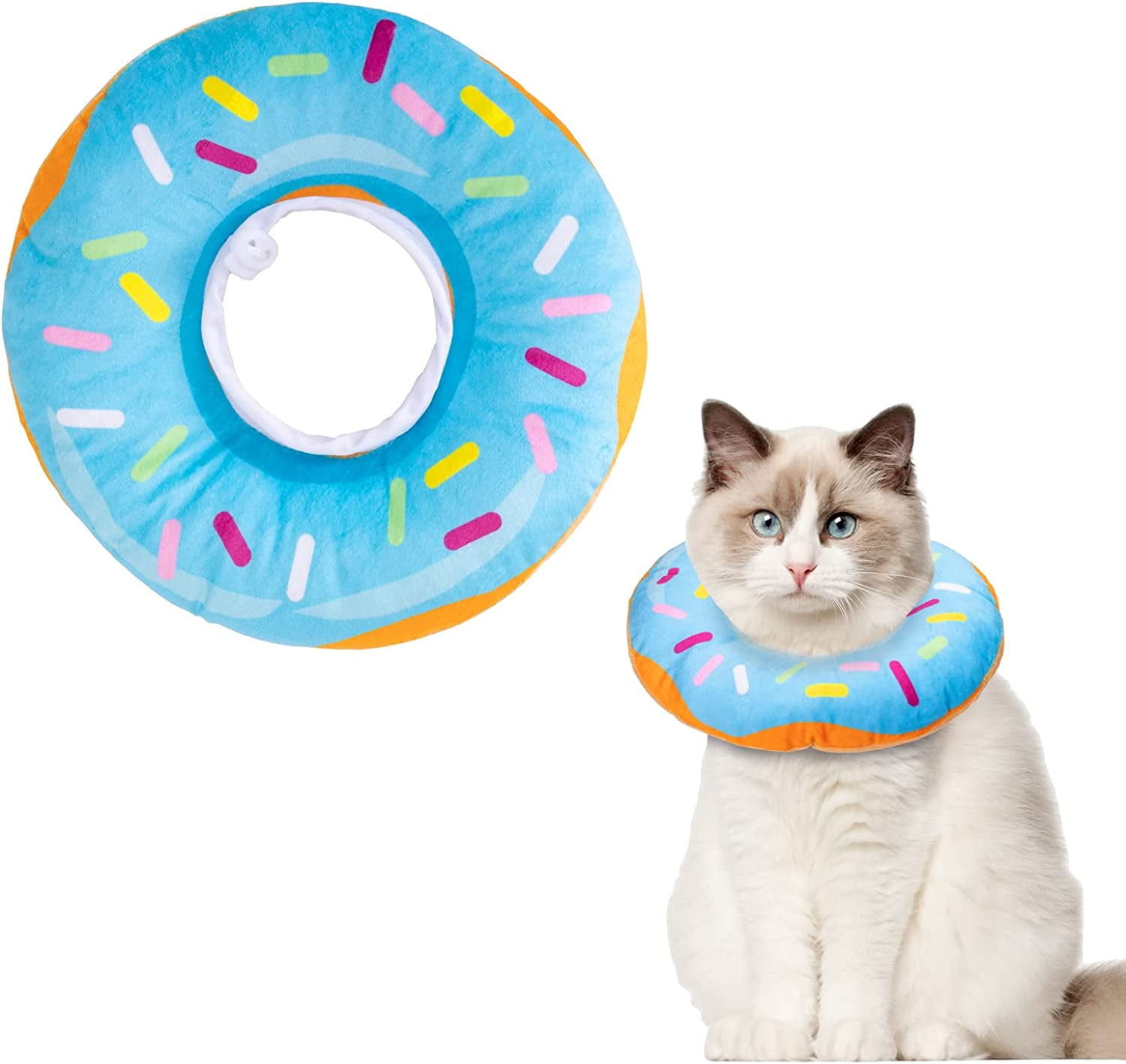 Cat Cone Collar Soft, Cute Donut Pet Recovery Collar for Wound Healing
