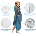 thumbnail image 7 of Blue Gold Marble Pattern Hooded Bath Towel，60"x35" for Ages 3 To 12 Kids, Quick Dry Lightweight Soft Microfiber Hood Beach Towel Cover Up for Kids, 7 of 7