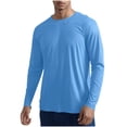 thumbnail image 2 of pstuiky camisa de manga larga para hombre, Camiseta informal de manga larga con cuello redondo para hombre, color liso, transpirable, para correr y hacer ejercicio Tops casuales para hombres xl, 2 of 8