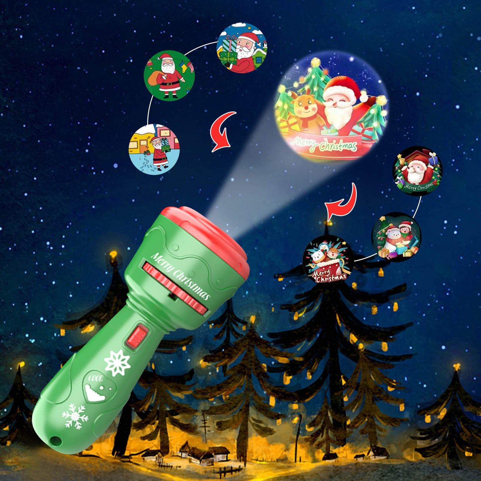 Christmas Slide Projector Flashlight Toys Children's Enlightenment