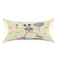 thumbnail image 3 of Dailycode Satin Pillow Case Standard Silk Pillow Cover for Hair and Skin Envelope Closure Cartoon Skeleton on Dance Floor 20"x26", 3 of 9