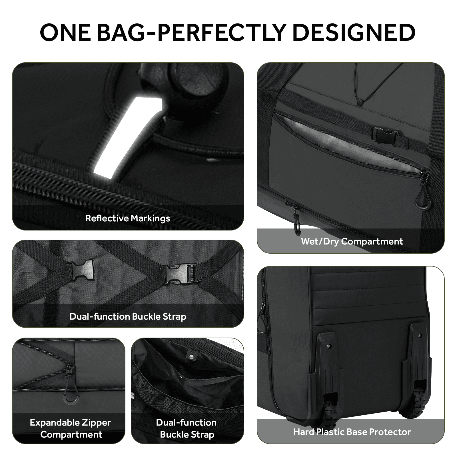 Fegat Foldable Rolling Duffel Bag,30'' Travel Duffel Bag Expandable 100L-120L Heavy Loads Design,Large Waterproof Wheeled Bag for Travel with Straps & Lock