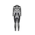 thumbnail image 4 of Seyurigaoka Women Juniors Halloween Skeleton Bodysuit, Long Sleeve Pants Turtle Neck, 4 of 5