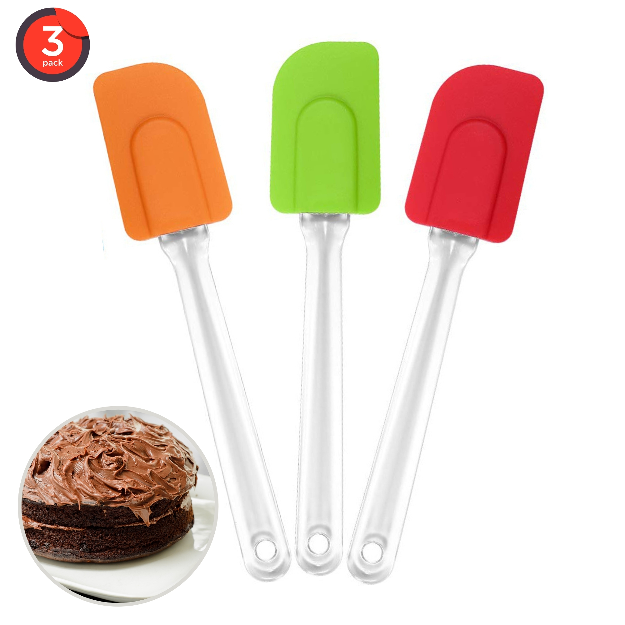 Home Products Silicone Spatula Set Of 3 Rubber Cooking Utensils Set For