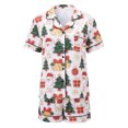 thumbnail image 2 of RUINIXCW Christmas Family Pajamas Matching Set Short Sleeve Christmas Elements Print Shirt Shorts Sleepwear, 2 of 7