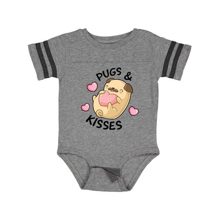 

Inktastic Valentines Day Pugs & Kisses with Hearts Gift Baby Boy or Baby Girl Bodysuit