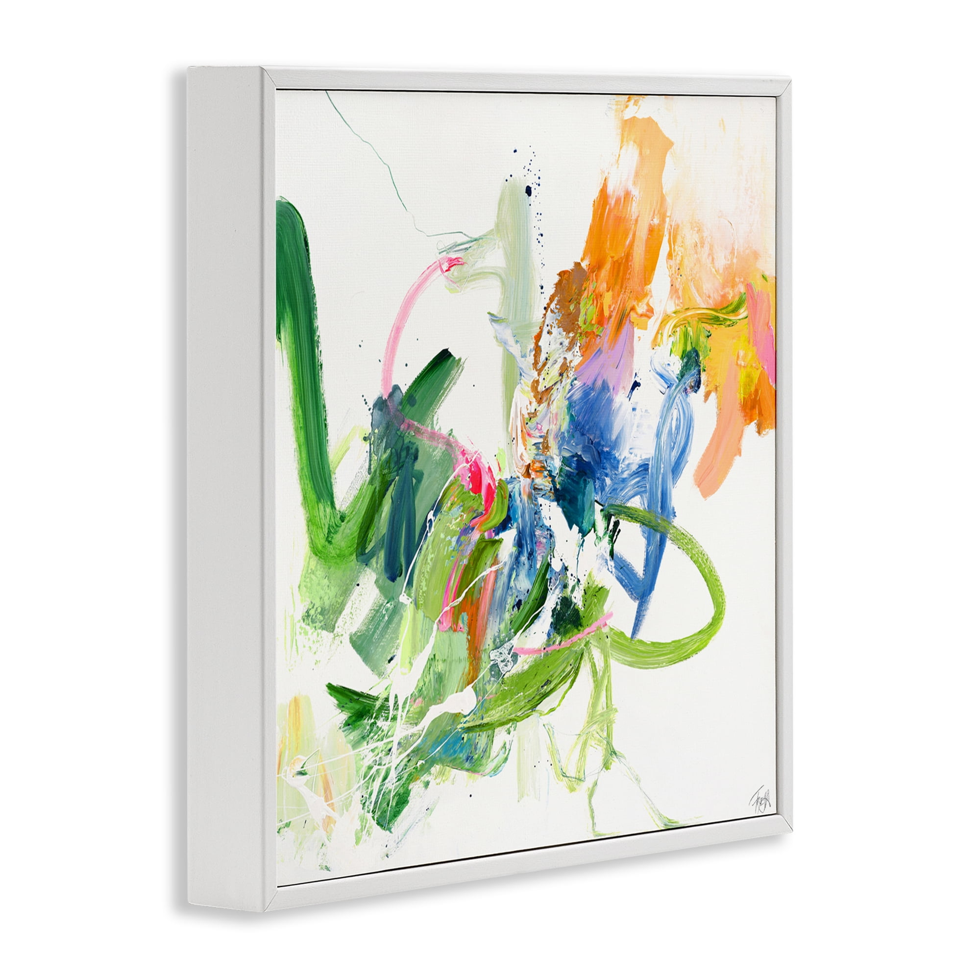 Confident Green Abstraction White Framed Giclee Art, design by Design Fabrikken