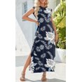 thumbnail image 4 of Vestido largo Zeagoo Summer para mujer Cruise con bolsillos negros con estampado floral, 4 of 7