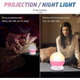 thumbnail image 3 of Proyector de techo, luz nocturna de estrellas con 4 bombillas LED, lámpara de noche de luna colorida con rotación de 360 grados, 3 of 4