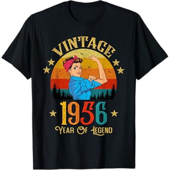 Vintage 1956 Birthday Gift For Women Funny 68 Years Old Gift T-Shirt