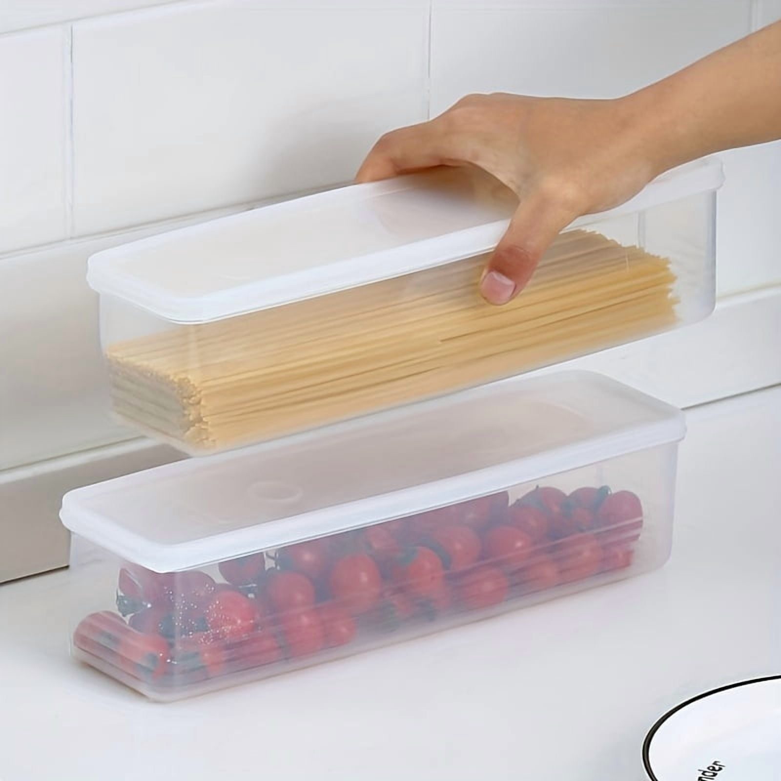 8pcs Set of Reusable Rectangular Food Storage Containers with Lids, Ideal for Onions, Cilantro, Garlic, Pasta, and Eggs - Durable Kitchen Essentials