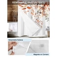 thumbnail image 3 of No Hook Cloth Fabric Shower Curtain with Snap in Liner, Fall Leaves Waterproof Shower Curtains Set with See Through Top Window, Farmhouse Orange Eucalyptus Leaf Floral Bath Curtains Shower 72"x96", 3 of 6