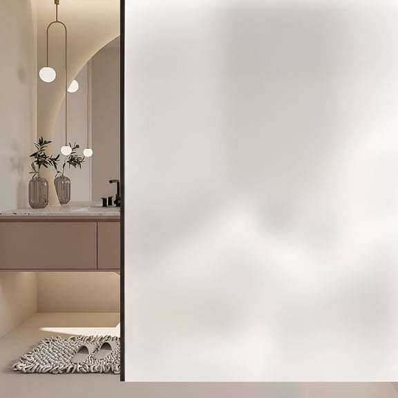 Frosted Window Privacy Film Static Cling PVC Glass Film for Bathroom Office 15.7 x 118.1 in