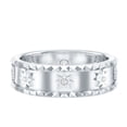 thumbnail image 3 of Rosec Jewels Lab Grown Diamond Wedding Band - EF-VS Grade Certified - Vintage Style Starburst Band - Ready to Gift with Jewelry Box, 925 Sterling Silver, US 4.00, 3 of 7