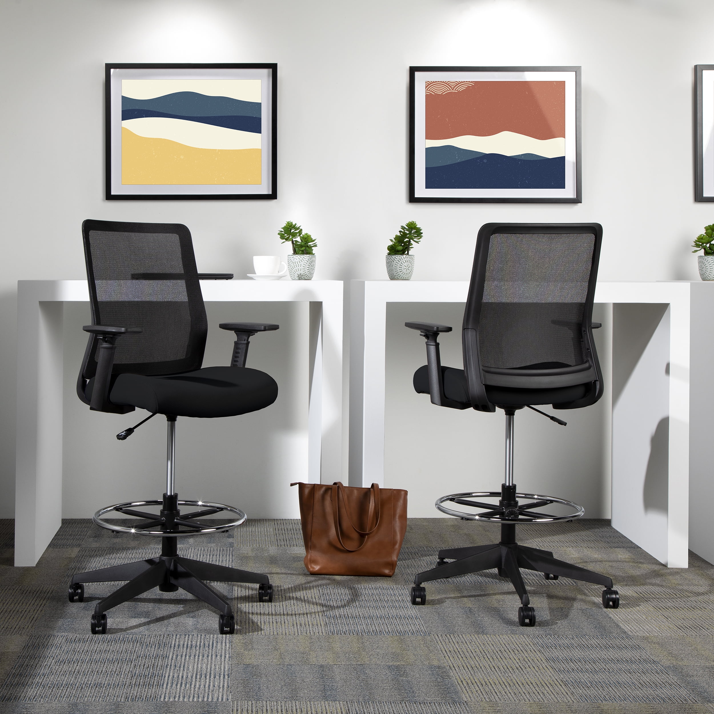 HON Basyx Biometryx Commercial-Grade Mesh Back Stool, Office Chair, in Black (BSX157VA10T)