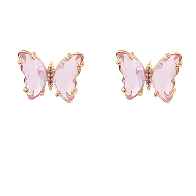 DPTALR Boucles d'Oreilles Créatives Papillon en Diamant Multicolore pour Dames