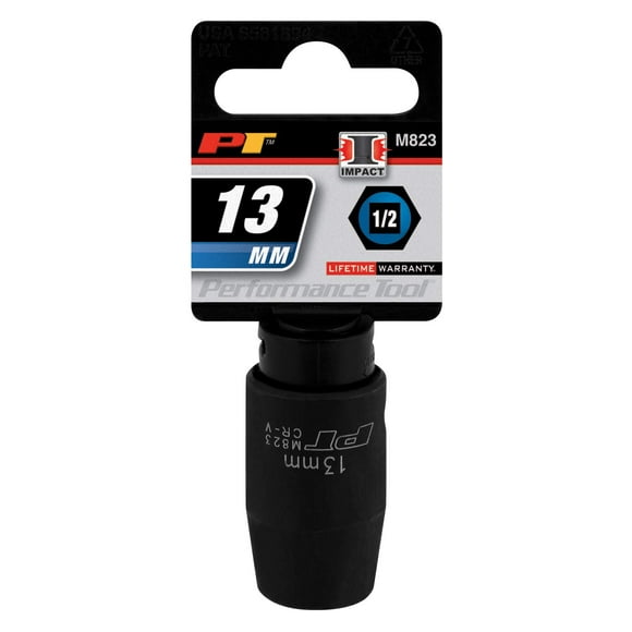Performance Tool M823 1/2" Dr 13mm 6pt Impact Socket