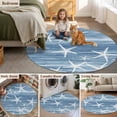 thumbnail image 5 of Round Area Rugs Collection 3.3 Ft, Blue Coastal Non-Slip Residential Carpet, Summer Ocean Waves Ombre Sea Starfish Indoor Crawling Mats Doormat Runner Rugs Play Mat forBedroom, 5 of 9