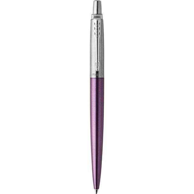 Bolígrafo Parker Jotter Core Violeta Terminado En Cromo Tinta Azul Punto Mediano Unisex