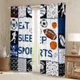thumbnail image 2 of Homewish Eat Sleep Sports Black Out Curtains for Kids Teens Adults,Basketball Football Baseball Curtains Pack of 2 (42x63 Each),Ball Gamer Bedroom Curtains,Lightweight Room Decor, 2 of 6