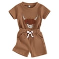 thumbnail image 1 of Odeerbi 6M-4Y Conjunto de Verano Para Niños Camiseta de Manga Corta Bordada Pantalón Corto Conjunto de Dos Piezas, 1 of 7