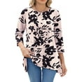 thumbnail image 2 of Fantaslook Plus Size Women Tunic Tops 3/4 Sleeve Dressy Casual Blouses Loose Flowy Floral Shirts, 2 of 8