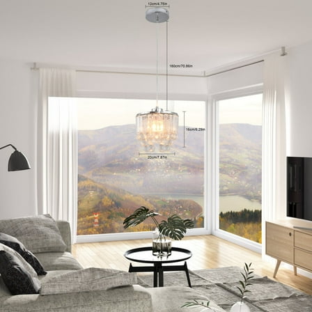 3 Pack Pendant Lighting Kitchen Island Fixture Modern Chandelier Crystal Hanging