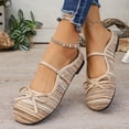 thumbnail image 2 of Miluxas Women’s Ballet Flat Shoes Knit Dress Shoes Round Toe Slip on Ballerina Flats for Woman Low Wedge Comfort Soft Khaki 5.5(36), 2 of 9