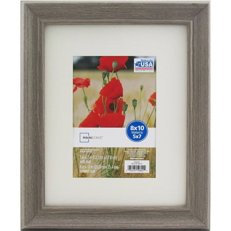 Mainstays 8x10 Matted To 5x7 Graywash Picture Frame Walmart Com