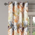 thumbnail image 3 of Ambesonne Retro Grommet Curtain, Lily Blossoms and Leaves Art, 50"x72", Orange Umber and Khaki, 3 of 5