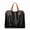 Black, variant on Luxury Genuine Genuine Leather Tote Bag for Women - Large Capacity, Two-Tone Gray with Brown Genuine Leather Accents, Zipper Closure, Crossbody & Shoulder Purse
